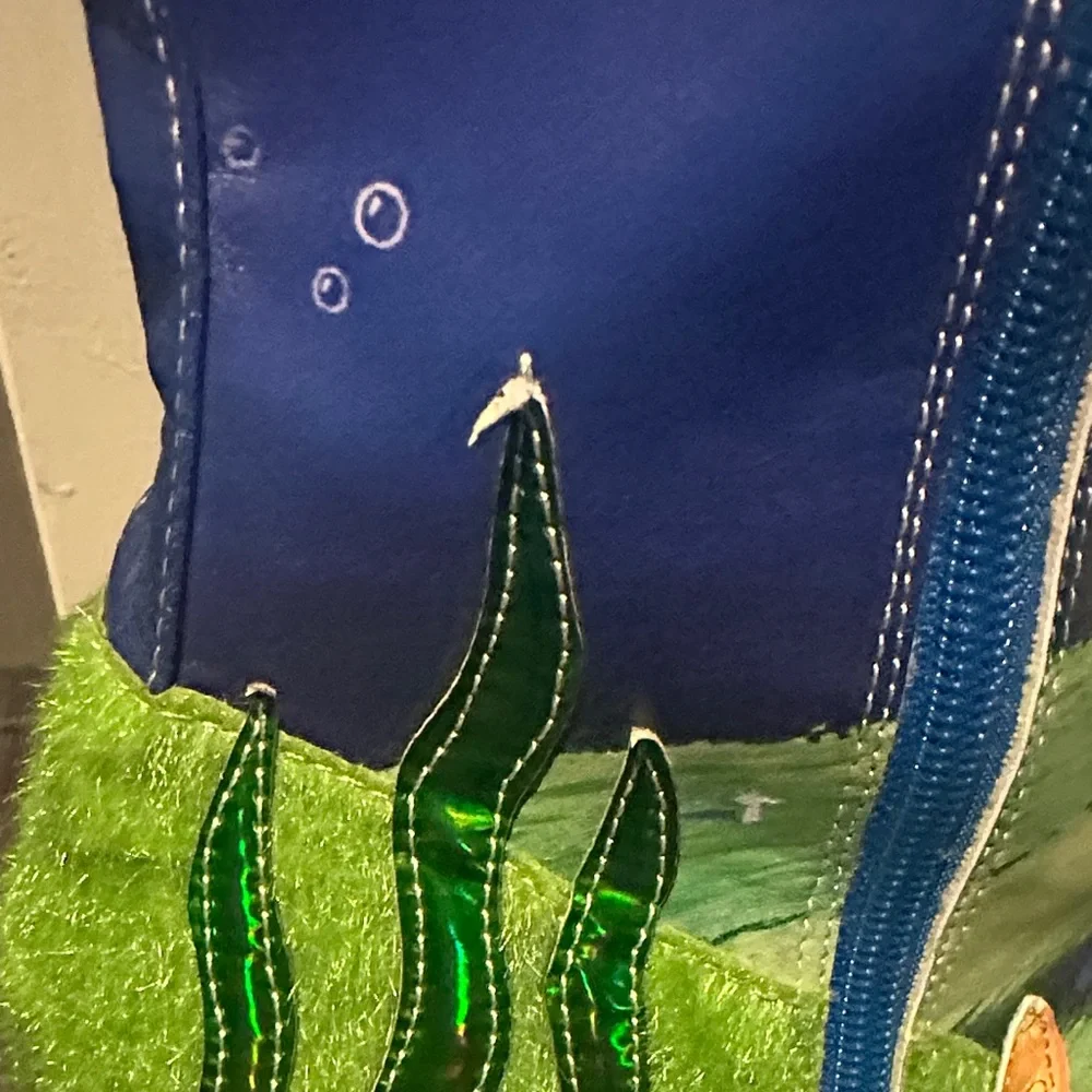 Dollskill x SpongeBob SquarePants Themed Platform Boots - Bright Blue & Green